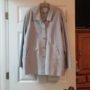 Gray / Green suede leather jacket